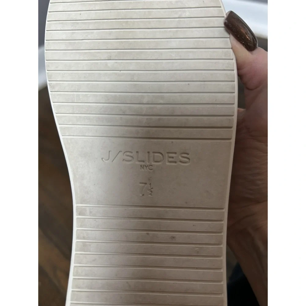 Women's‎ Platform J Slides Nada Gold Metallic Slip On Sherpa Lining Size 7.5